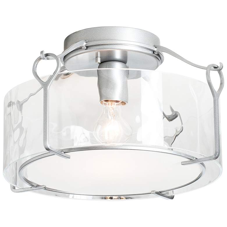 Image 1 Bow Medium Semi-Flush - Vintage Platinum Finish - Water Glass