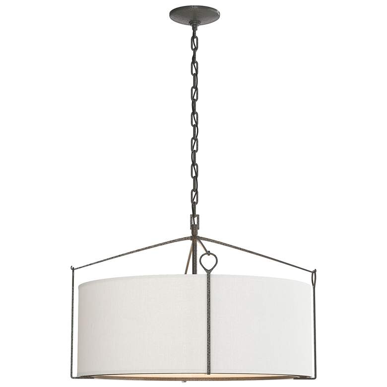 Image 1 Bow Pendant - Natural Iron Finish - Natural Anna Shade