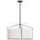 Bow Pendant - Natural Iron Finish - Natural Anna Shade