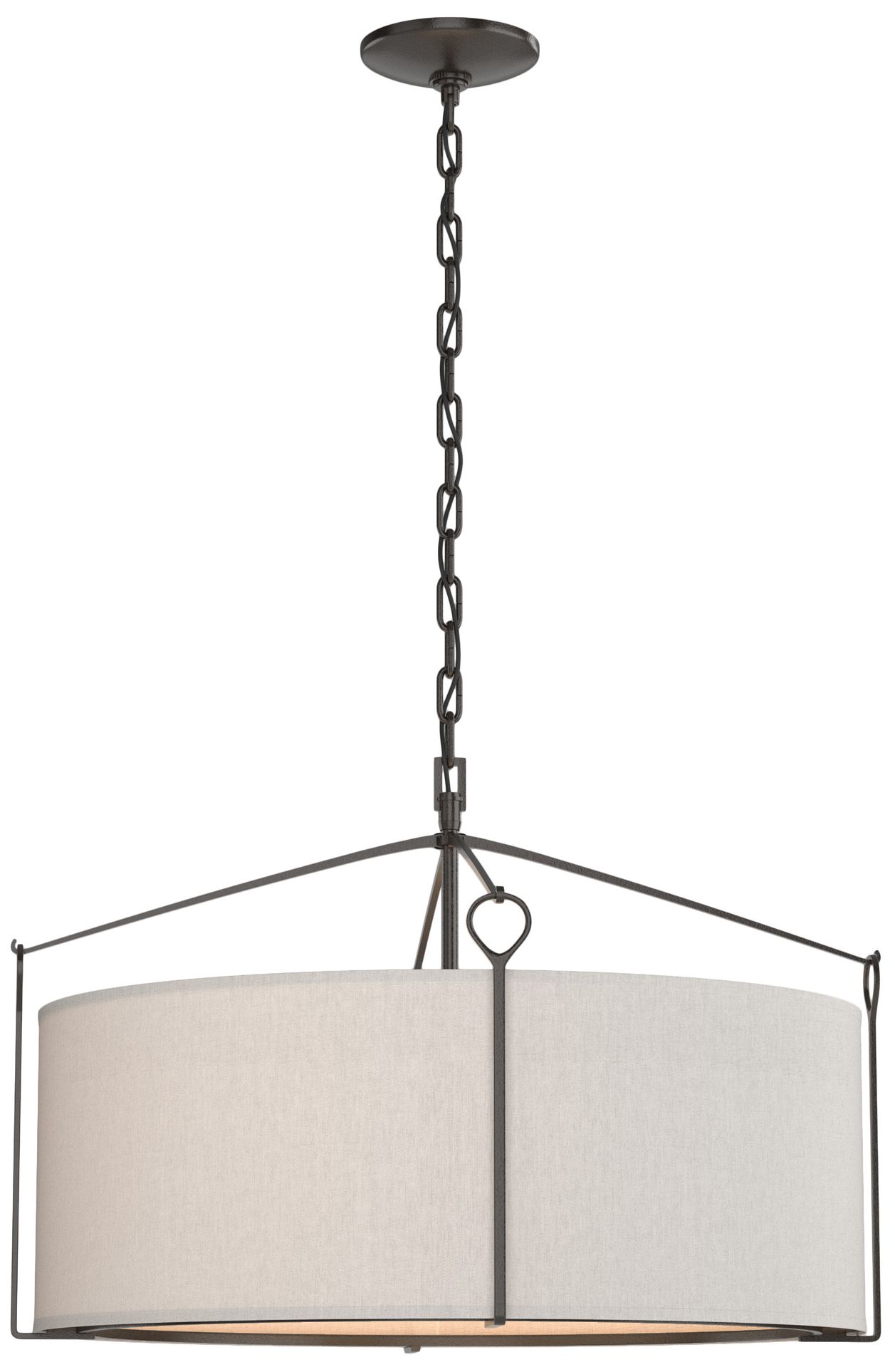 Bow Pendant - Oil Rubbed Bronze - Flax Shade - Made to Order