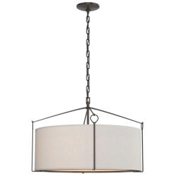 Bow Pendant - Oil Rubbed Bronze - Flax Shade