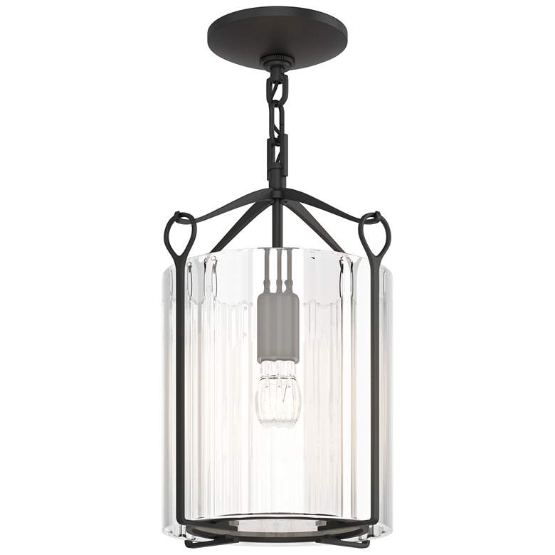 Image 1 Bow Semi-Flush - Black - Clear Fluted Glass