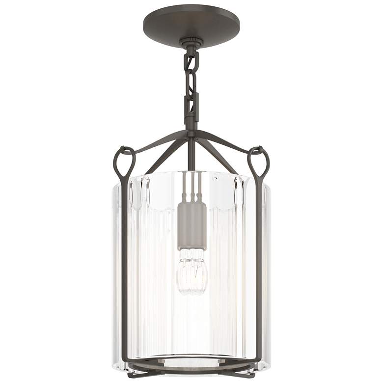 Image 1 Bow Semi-Flush - Dark Smoke - Clear Fluted Glass