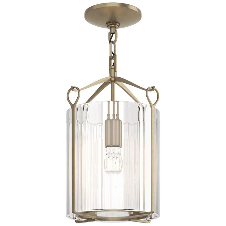 Image 1 Bow Semi-Flush - Gold - Clear Fluted Glass