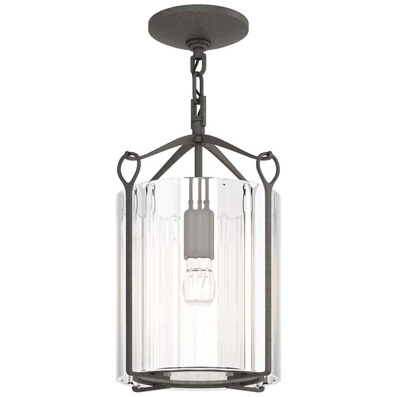 Image 1 Bow Semi-Flush - Iron - Clear Fluted Glass