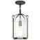 Bow Semi-Flush - Iron - Clear Fluted Glass