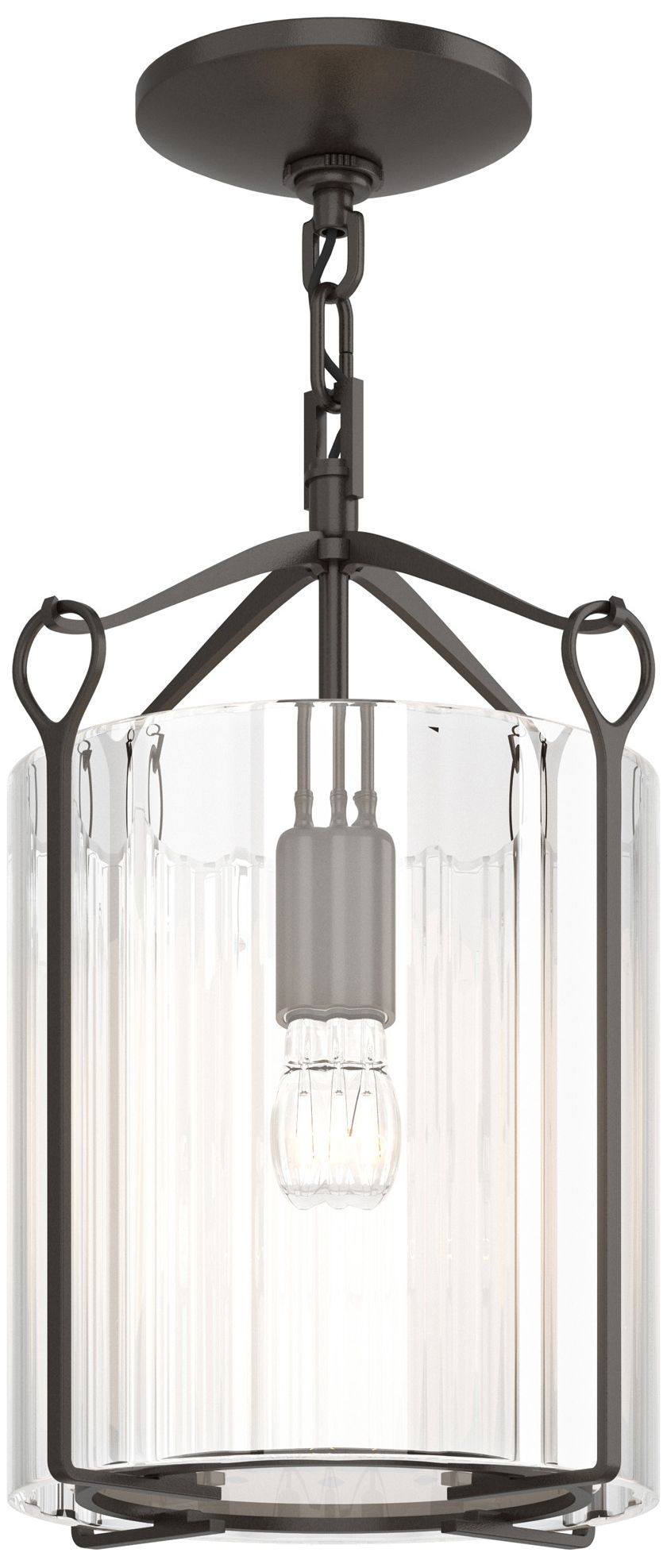 Bow Semi-Flush - Oil Rubbed Bronze - Clear Fluted Glass - Made to Order