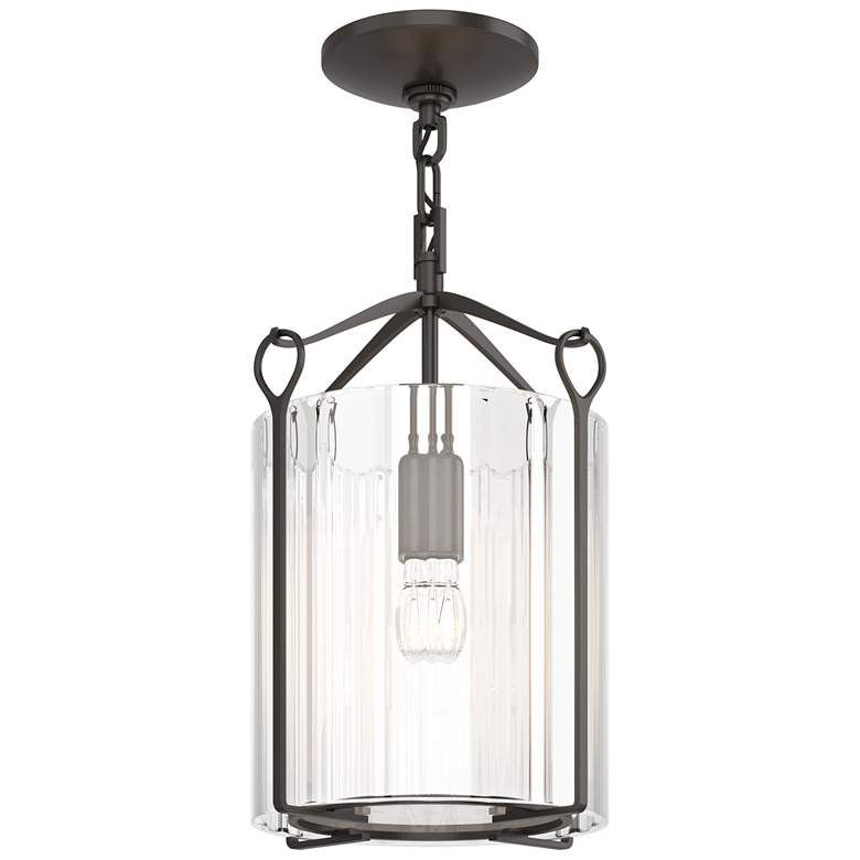 Image 1 Bow Semi-Flush - Oil Rubbed Bronze - Clear Fluted Glass