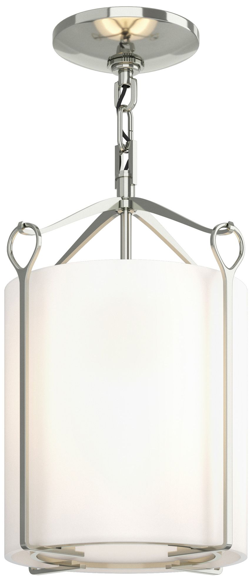 Bow Semi-Flush - Sterling - Opal Glass - Made to Order