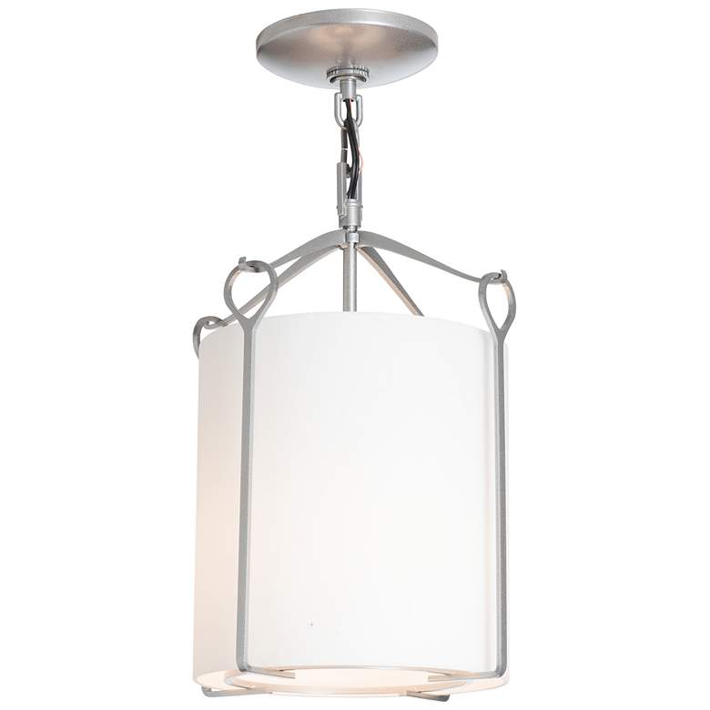 Image 1 Bow Semi-Flush - Vintage Platinum Finish - Opal Glass