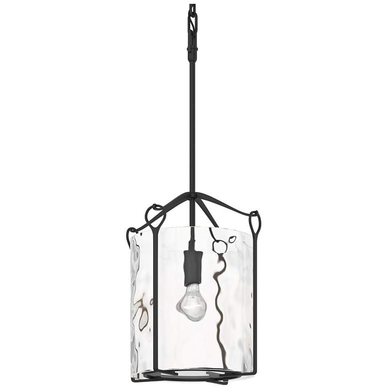 Image 1 Bow Tall Mini Pendant - Black Finish - Water Glass