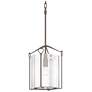 Bow Tall Mini Pendant - Bronze Finish - Clear Fluted Glass