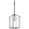 Bow Tall Mini Pendant - Natural Iron Finish - Clear Fluted Glass