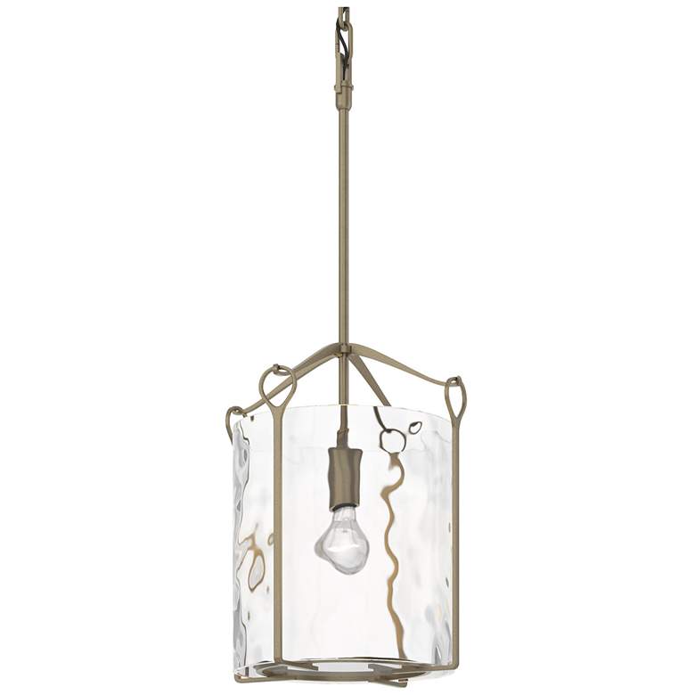 Image 1 Bow Tall Mini Pendant - Soft Gold Finish - Water Glass