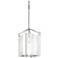 Bow Tall Mini Pendant - Sterling Finish - Clear Fluted Glass