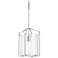 Bow Tall Mini Pendant - Vintage Platinum Finish - Clear Fluted Glass