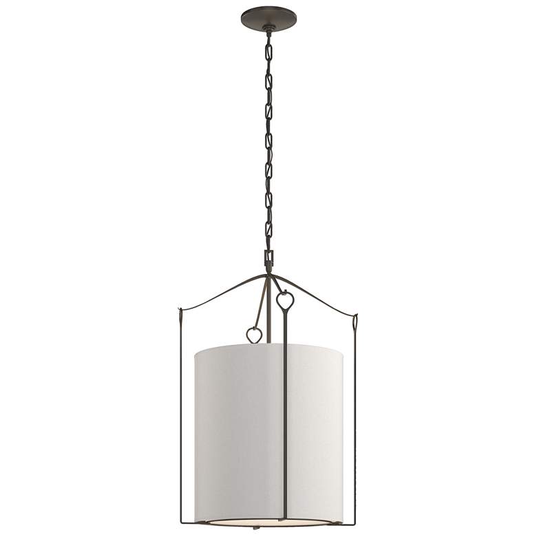Image 1 Bow Tall Pendant - Dark Smoke Finish - Flax Shade