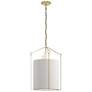 Bow Tall Pendant - Modern Brass - Flax Shade