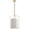 Bow Tall Pendant - Modern Brass - Flax Shade