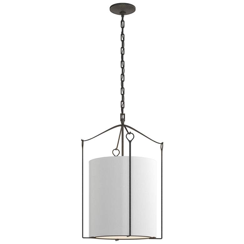 Image 1 Bow Tall Pendant - Natural Iron Finish - Natural Anna Shade