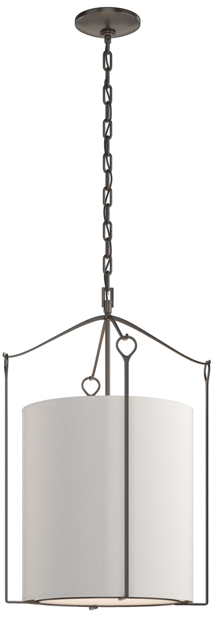 Bow Tall Pendant - Oil Rubbed Bronze - Flax Shade - Made to Order