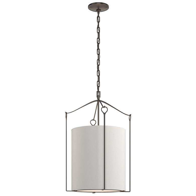 Image 1 Bow Tall Pendant - Oil Rubbed Bronze - Flax Shade