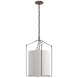 Bow Tall Pendant - Oil Rubbed Bronze - Flax Shade