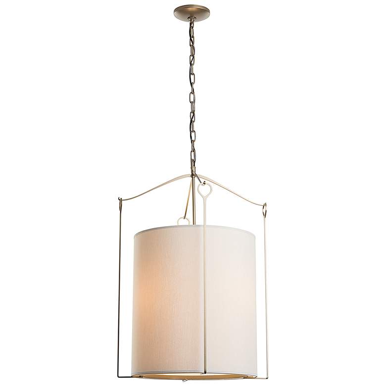 Image 1 Bow Tall Pendant - Soft Gold Finish - Flax Shade