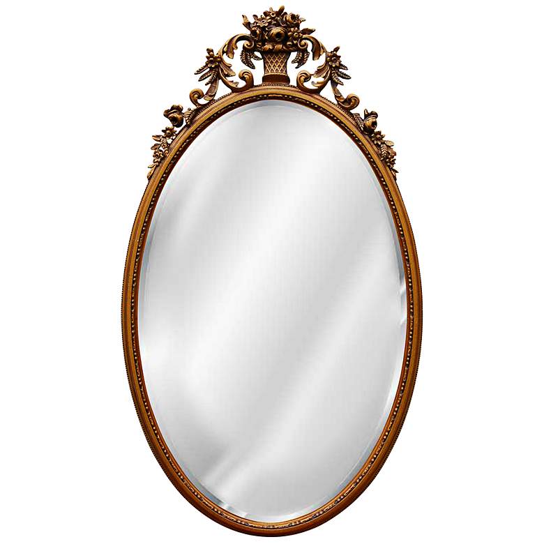 Image 1 Bow Top 40 inch High Bronze Oval Wall Mirror
