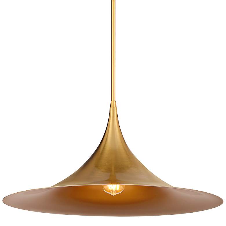 Image 1 Bowdin 1-Light Pendant in Warm Brass