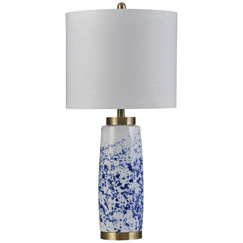 Image 1 Bowdoin Splattered Blue and White Ceramic Table Lamp