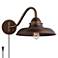Bowdon Bronze Plug-In Swing Arm Sconce with Edison Bulb and USB Dimmer