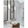 2_Bowen 14.25"H Satin Nickel LED Wall Sconce w/ Frosted White Glass Shade more views
