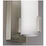 3_Bowen 14.25"H Satin Nickel LED Wall Sconce w/ Frosted White Glass Shade more views