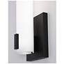 3_Bowen 14.25" High Black LED Wall Sconce with White Acrylic Shade more views
