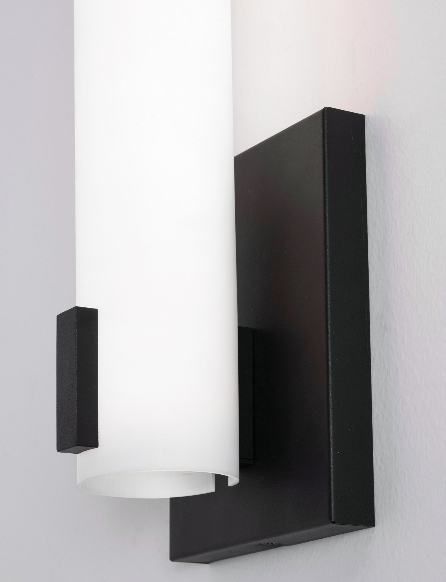 Image 5 Bowen 14.25" High Black LED Wall Sconce with White Acrylic Shade more views