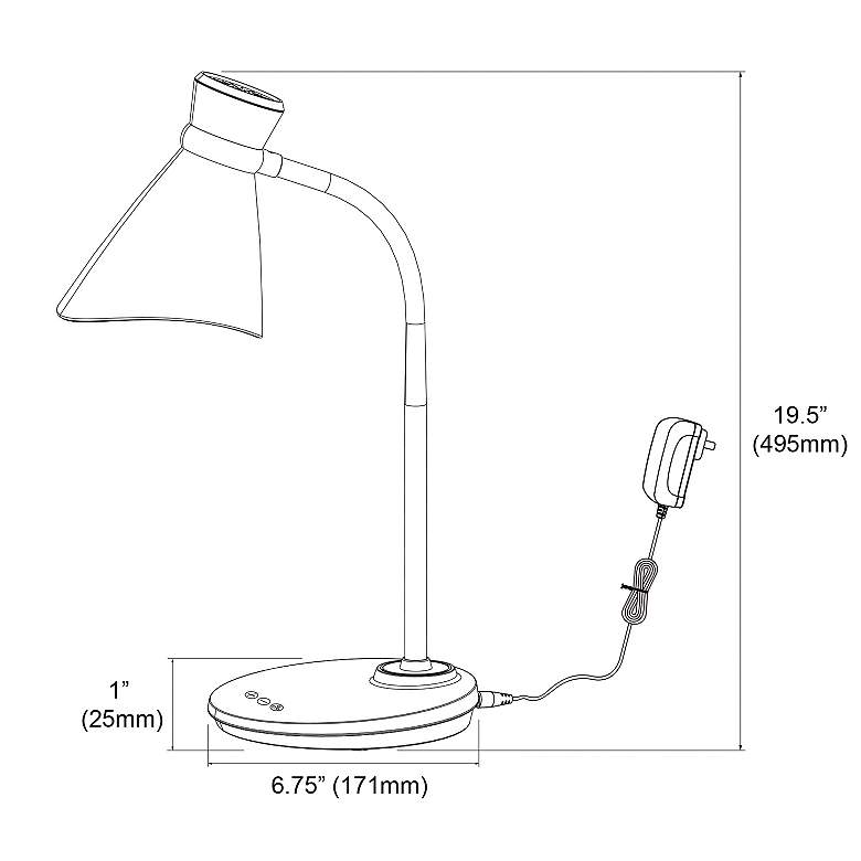 Image 4 Bowen 16" High Modern Silver Touch Dimmer Control LED Desk Lamp more views