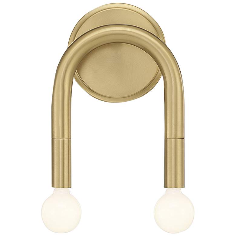 Image 1 Bowen 9 1/4" High Natural Brass 2-Light ADA Wall Sconce