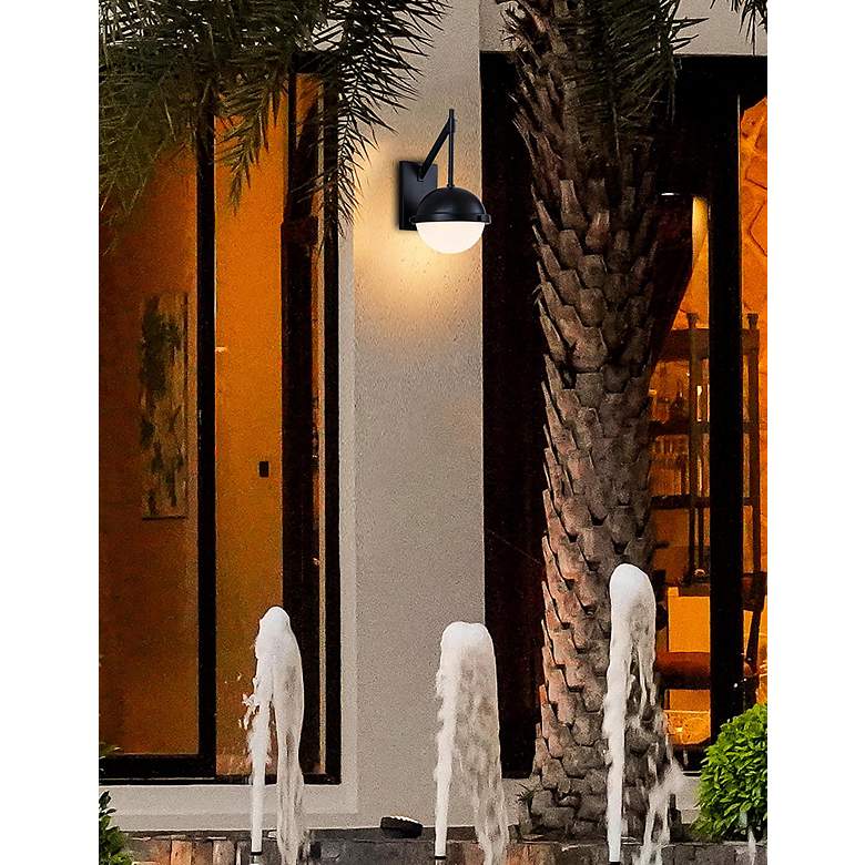Image 4 Bowery 14 3/4"H Matte Black LED Indoor/Outdoor Wall Sconce more views
