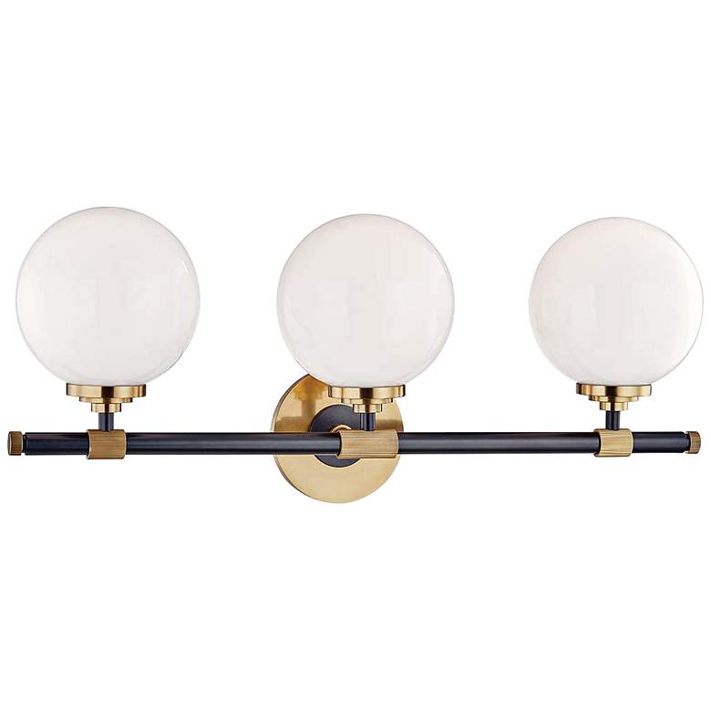 Image 1 Bowery 23 3/4" Wide Aged Old Bronze 3-Light Bath Light