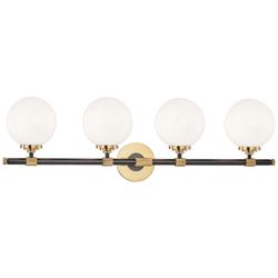 Bowery 32 3/4&quot; Wide Aged Old Bronze 4-Light Bath Light