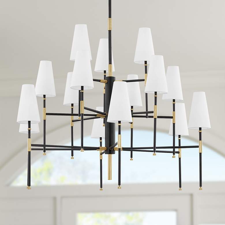 Image 1 Bowery 48" Wide Aged Old Bronze 15-Light Chandelier