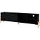 Bowery 72 3/4" Wide Matte Black and Oak 4-Shelf TV Stand
