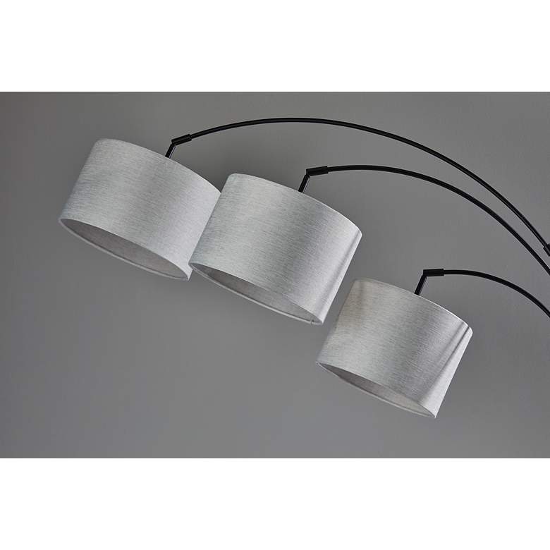 Image 5 Bowery Black Adjustable 3-Arm Arc Floor Lamp more views