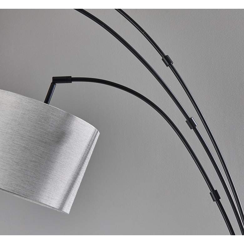 Image 6 Bowery Black Adjustable 3-Arm Arc Floor Lamp more views