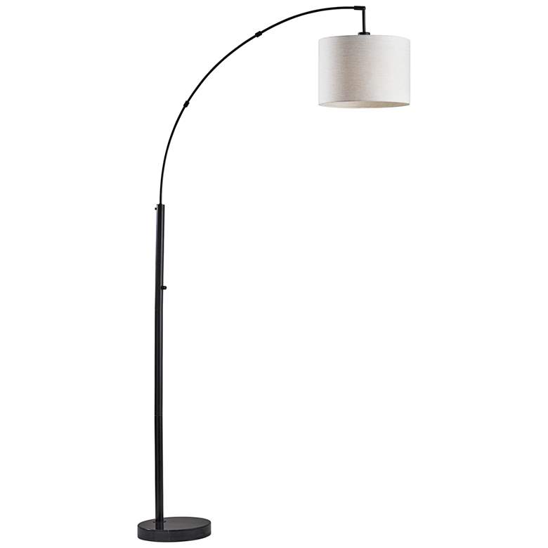 Image 2 Bowery Black Metal Arc Floor Lamp