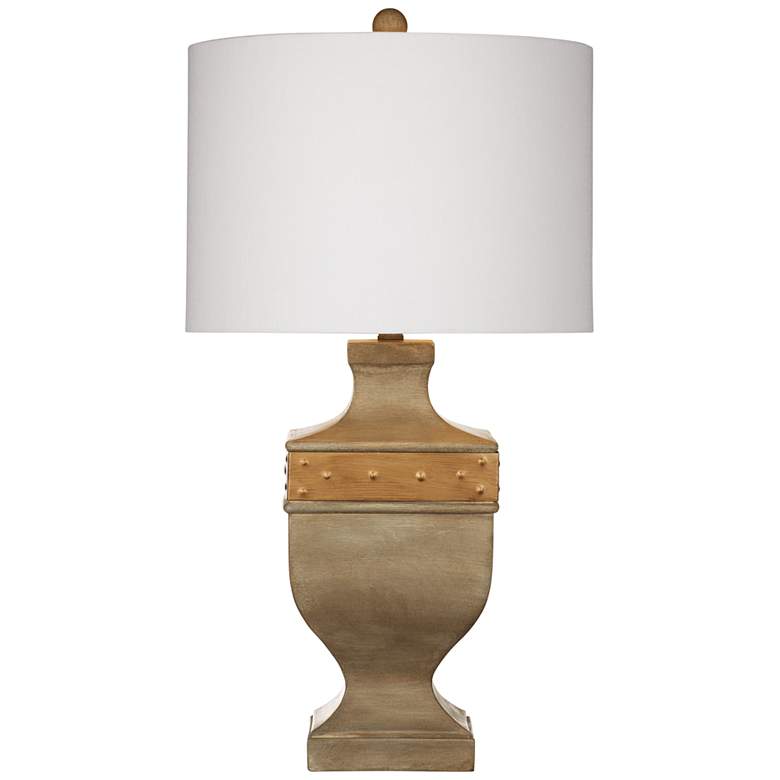 Image 2 Bowery Dark Concrete and Copper Band Table Lamp