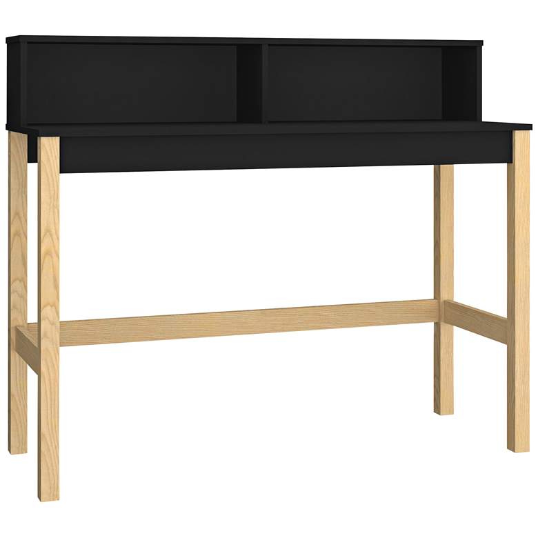 Image 2 Bowery Desk in Black and Oak