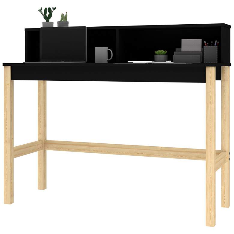 Image 3 Bowery Desk in Black and Oak more views