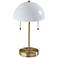 Bowie 18"H Brass White Shade Accent Table Lamp w/ AC Outlet
